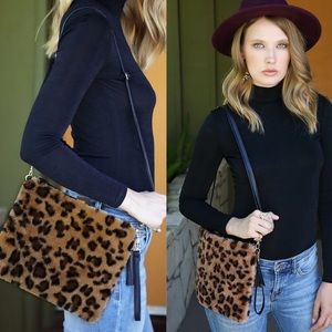 L.I.B New York Vegan Fur Crossbody Bag
